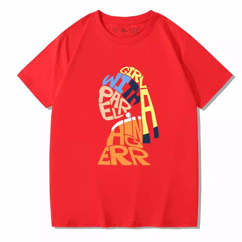 画像11: vermeer pearl earrings graphic Short Sleeve T-shirt    ユニセックス男女兼用フェルメール 真珠の耳飾り×グラフィックプリント 半袖Tシャツ (11)