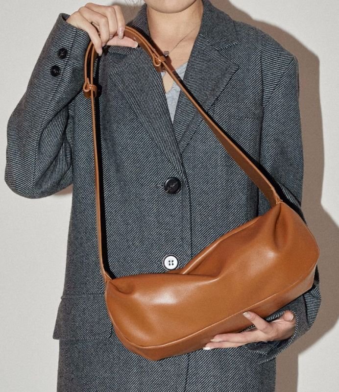 画像3: Square leather shoulder tote body bag  ユニセックス男女兼用スクエアレザーショルダートートボディーバッグ (3)