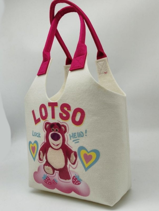 画像3: Bugs Bunny & Lotso Felt Bag tote shoulder bag ユニセックス男女兼用バッグスバニー&ロッツォフェルトバッグトートショルダーバッグ (3)