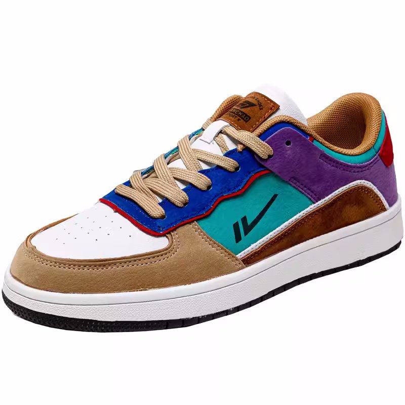 画像3: Colorful Color & White Leather Lace-Up Sneakers shoes  男女兼用 ユニセックスカラフルカラー&ホワイトレザーレースアップスニーカー (3)