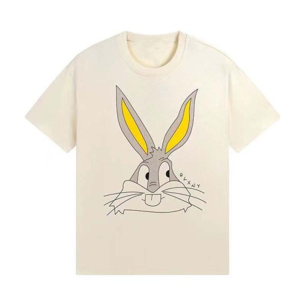 画像1: smile bugs bunny Short Sleeve T-shirt   　ユニセックス男女兼用スマイルバックスバニープリント 半袖Tシャツ (1)