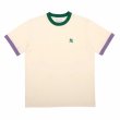 画像2: MLB color contrast stitching embroidery small label NY Short Sleeve T-shirt   　ユニセックス男女兼用MLBカラーコントラストステッチ刺繍 半袖Tシャツ (2)