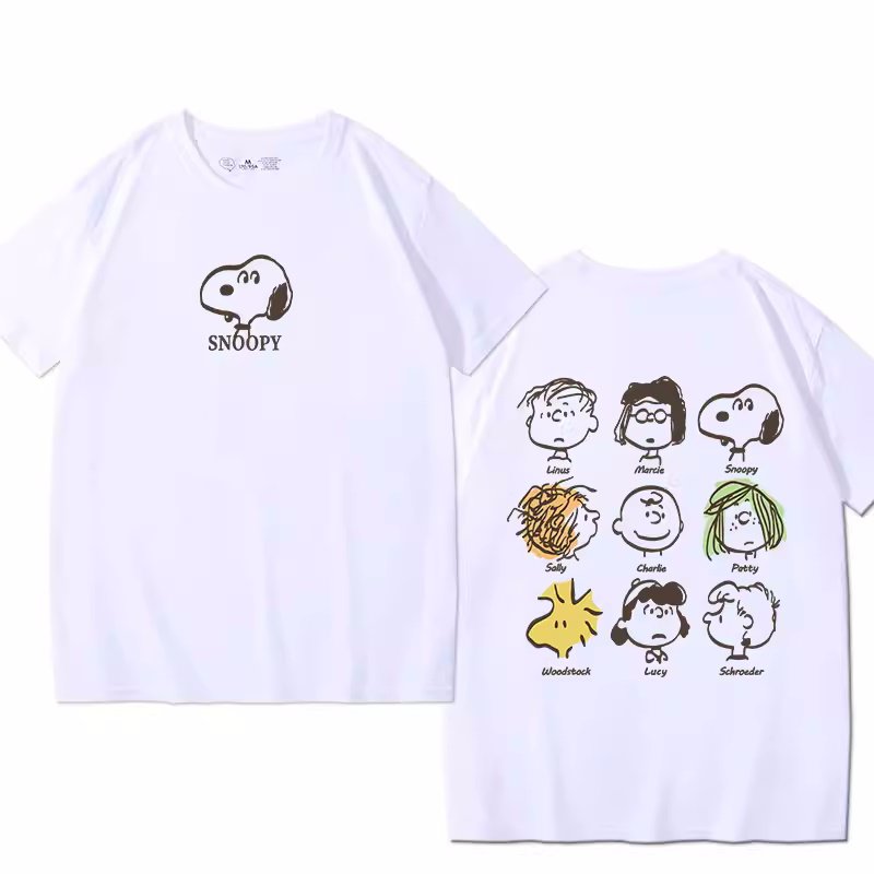 green CLUB ピーナッツ PEANUTS フェザー SNOOPY 男女 Snoopy & PEANUTS FriendsShort Sleeve T-shirt ユニセックス