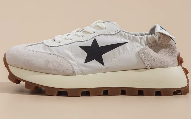 画像7: lLightweight soft sole star platform sneakers ace-up sneakers　軽量ソフトソールスター厚底プラットホームスニーカーレースアップスニーカー (7)