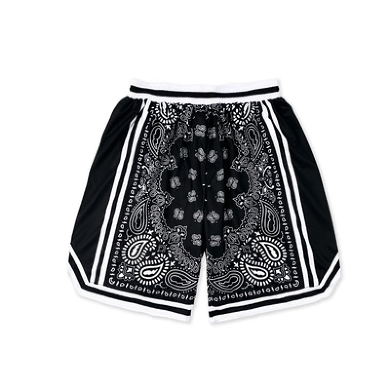 画像5: 23 Paisley bandana pattern Half Pants Colorful Basket Shorts ユニセックス男女兼用 ペイズリーバンダナ柄 カラフル バスケットボール ハーフパンツ ショートパンツ  (5)