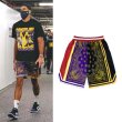 画像2: 23 Paisley bandana pattern Half Pants Colorful Basket Shorts ユニセックス男女兼用 ペイズリーバンダナ柄 カラフル バスケットボール ハーフパンツ ショートパンツ  (2)