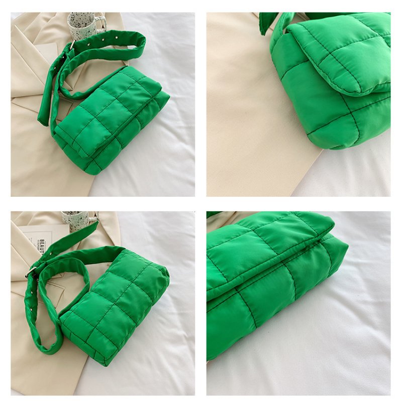 画像17: Quilted padded down cassette bag cross body shoulder bag small sizeキルティング 絞り ペディング カセット クロスバッグ ショルダートート ポシェットスモール (17)