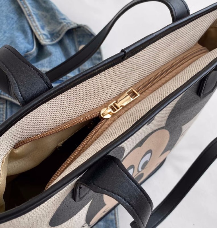 画像9: Mickey Mouse & Cross Motif tote shoulder bag ミッキーマウス&クロスモチーフ トートショルダーバッグ (9)