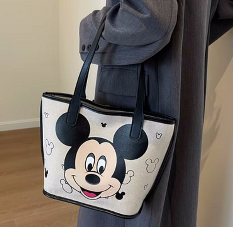 画像6: Mickey Mouse & Cross Motif tote shoulder bag ミッキーマウス&クロスモチーフ トートショルダーバッグ (6)