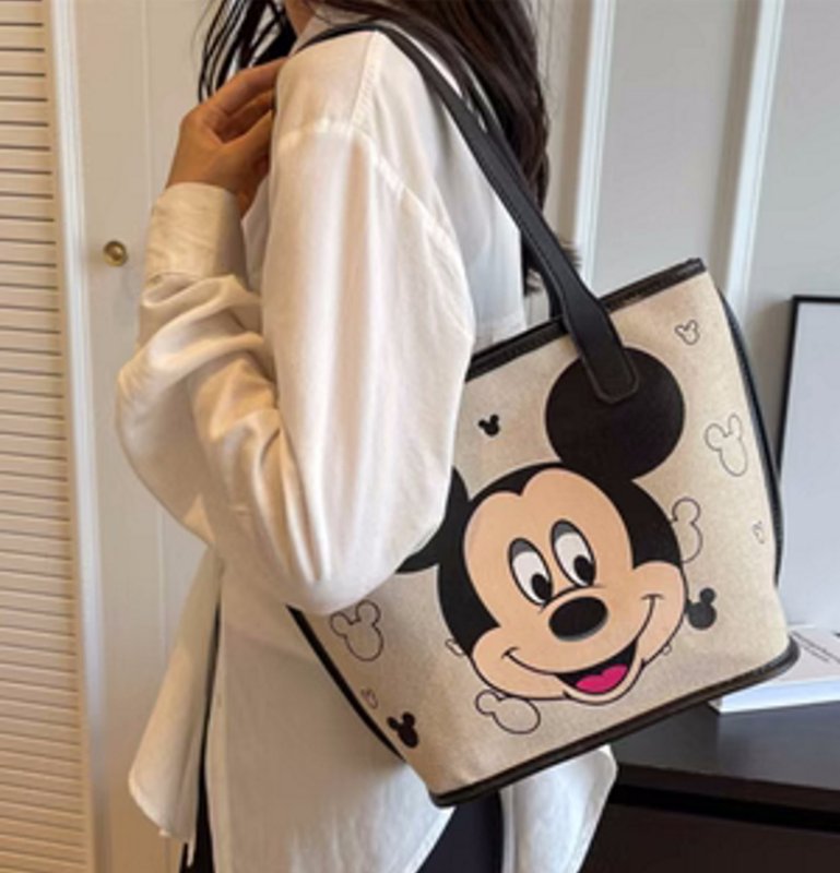 画像4: Mickey Mouse & Cross Motif tote shoulder bag ミッキーマウス&クロスモチーフ トートショルダーバッグ (4)