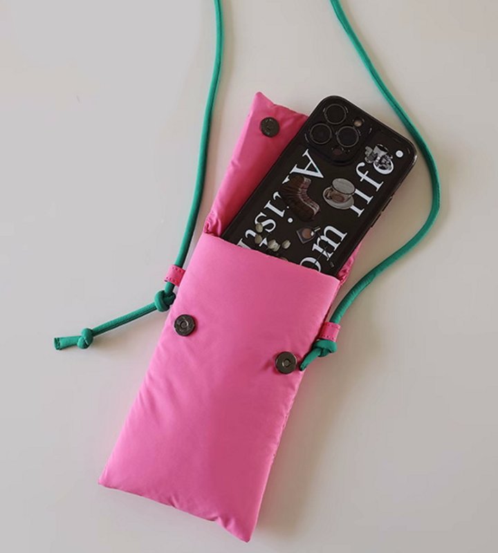 画像6: cute mobile phone iphone bag down  cross body shoulder bag ダウンスマートフォンi ホン携帯電話クロスボディーバッグ ショルダートート ポシェットスモールバッグ (6)