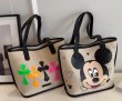 画像3: Mickey Mouse & Cross Motif tote shoulder bag　ミッキーマウス＆クロスモチーフ トートショルダーバッグ (3)