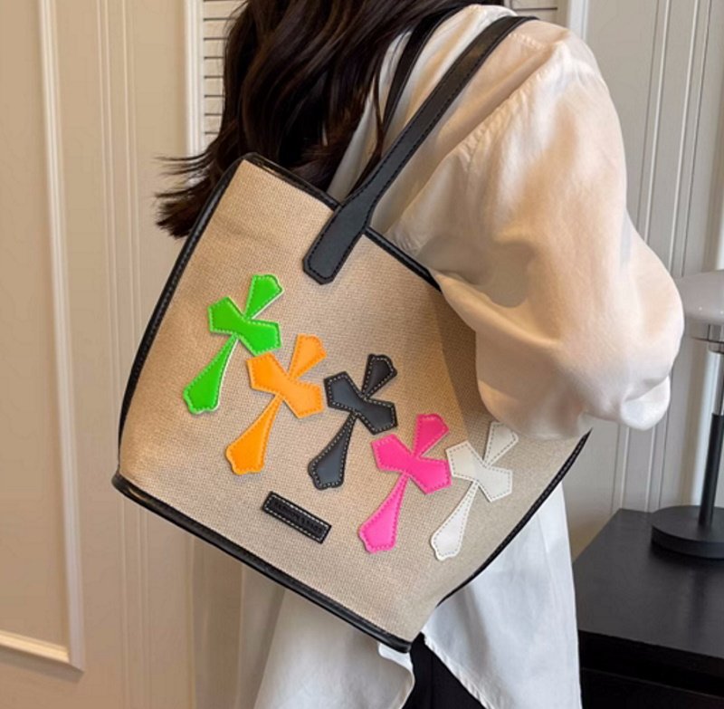 画像7: Mickey Mouse & Cross Motif tote shoulder bag ミッキーマウス&クロスモチーフ トートショルダーバッグ (7)