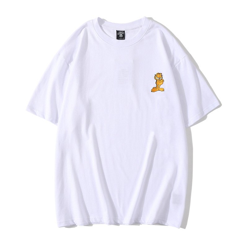 画像2: one point garfield Short Sleeve T-shirt   　ユニセックス男女兼用ワンポイントガーフィールドプリント半袖Tシャツ (2)