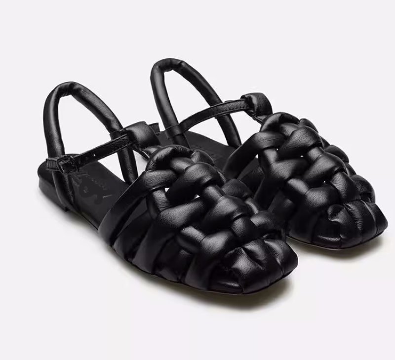 画像8: Real leather Woven Down Leather Paoto Cross Sandals 編み込み メッシュ ダウンレザーパオトウクロスサンダルサンダル (8)