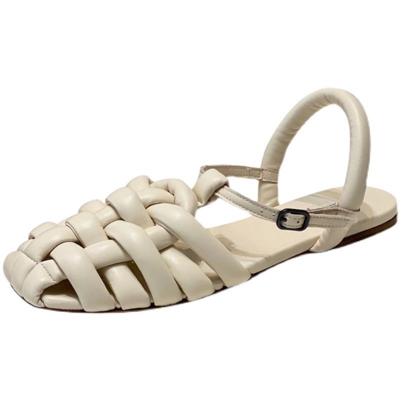 画像6: Real leather Woven Down Leather Paoto Cross Sandals 編み込み メッシュ ダウンレザーパオトウクロスサンダルサンダル (6)