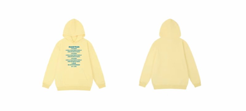 画像9: heavyweight yellow color pop print  hoody sweatshirt　ユニセックス男女兼用 ポッププリントフーディパーカースエットトレーナー  (9)