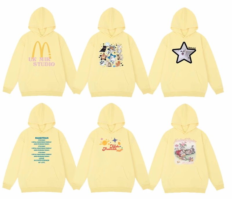 画像4: heavyweight yellow color pop print  hoody sweatshirt　ユニセックス男女兼用 ポッププリントフーディパーカースエットトレーナー  (4)