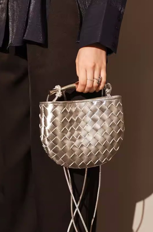 画像11: metal fittings steering wheel mesh knitting LEATHER MINI TOTE SHOULDER BAG 金具ハンドルメッシュ編み込み レザーミニトートショルダーバッグ (11)