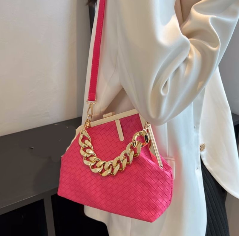 画像7: mesh leather deformation chain handle tote shoulder bag　メッシュレザー変形チェーンハンドル トートショルダーバッグ (7)