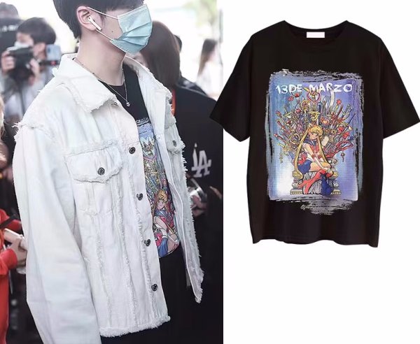 画像3: Oversized Sailor Moon half sleeve print T-shirt game of thrones 男女兼用ユニセックス セーラームーン プリント 5分袖Tシャツ  (3)