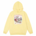 画像2: heavyweight yellow color pop print  hoody sweatshirt　ユニセックス男女兼用 ポッププリントフーディパーカースエットトレーナー  (2)