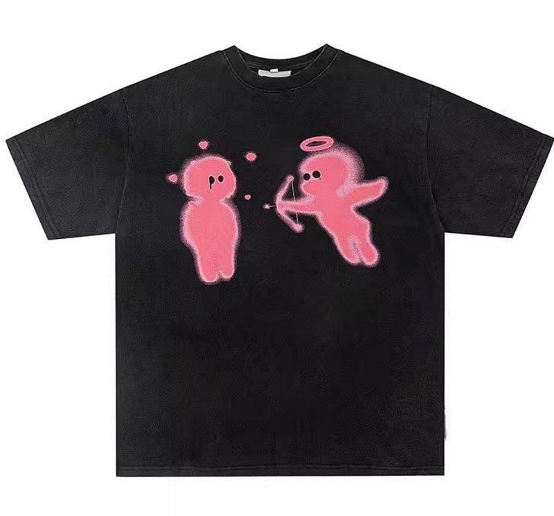 画像1: SALE セール  cupid angel print Short Sleeve T-shirt   　ユニセックス男女兼用キューピット天使エンジェルプリントプリント半袖Tシャツ (1)
