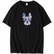 画像2: glasses dog print Short Sleeve T-shirt   　ユニセックス男女兼用メガネグラスドッグプリント半袖Tシャツ (2)