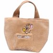 画像1: Tom and Jerry Embroidered Fur Tote Shoulder Shopping Bag　 トム＆ジェリートムとジェリー刺繍ファートートショルダーショッピングバッグ (1)