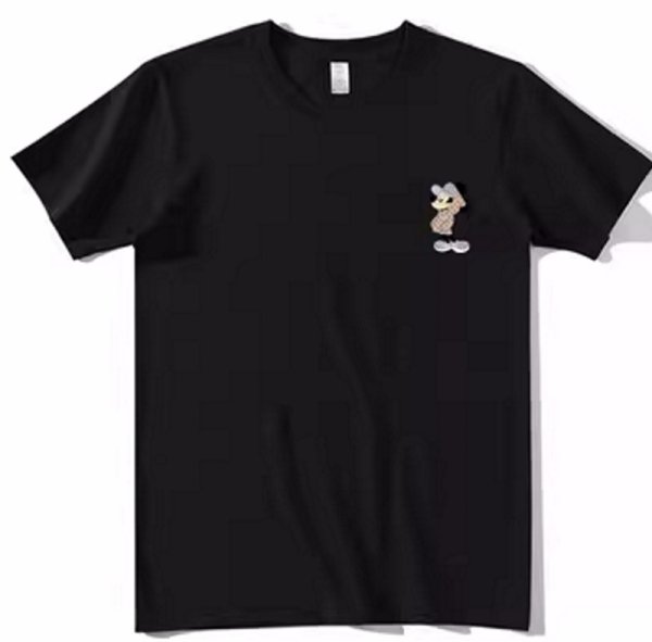 画像1: One point Mickey Mouse print Short Sleeve T-shirt   　ユニセックス男女兼用ワンポイントミッキーマウスプリント半袖Tシャツ (1)