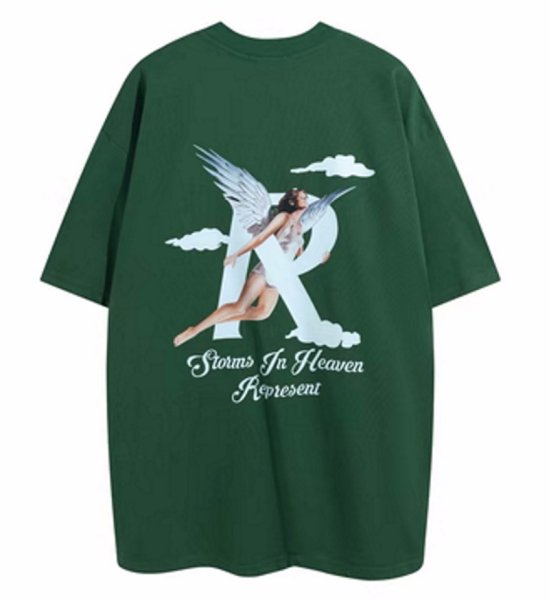 画像1: angel cloud  print Short Sleeve T-shirt   　ユニセックス男女兼用エンジェル クラウドプリント半袖Tシャツ (1)