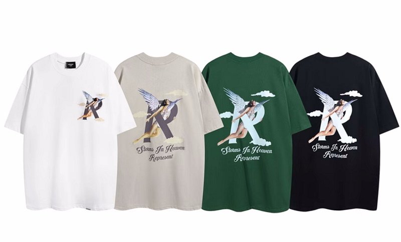 画像9: angel cloud  print Short Sleeve T-shirt    ユニセックス男女兼用エンジェル クラウドプリント半袖Tシャツ (9)