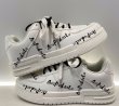 画像3: alphabet logo paint leather lace-up sneakers shoes　 男女兼用 ユニセックスアルファベットロゴペイントレザーレースアップスニーカー (3)