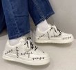 画像5: alphabet logo paint leather lace-up sneakers shoes　 男女兼用 ユニセックスアルファベットロゴペイントレザーレースアップスニーカー (5)