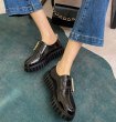 画像6: women's Platform Patent Leather Crystal loafer slip on  厚底プラットホームパテントレザースリッポンフラットパンプスシューズ (6)