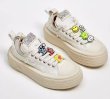 画像3: Thick bottom damage style character canvas lace-up sneakers　ダメージ風キャラクターキャンバス厚底プラットホームレースアップスニーカー (3)