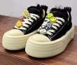 画像4: Thick bottom damage style character canvas lace-up sneakers　ダメージ風キャラクターキャンバス厚底プラットホームレースアップスニーカー (4)