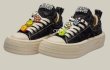 画像10: Thick bottom damage style character canvas lace-up sneakers　ダメージ風キャラクターキャンバス厚底プラットホームレースアップスニーカー (10)