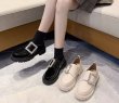 画像3: women's Platform Patent Leather Crystal loafer slip on  厚底プラットホームパテントレザースリッポンフラットパンプスシューズ (3)