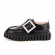 画像1: women's Platform Patent Leather Crystal loafer slip on  厚底プラットホームパテントレザースリッポンフラットパンプスシューズ (1)