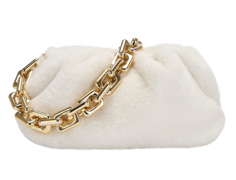 画像3: fur tote one shoulder underarm bag shoulder tote bag  ファーアンダーアームチェーンハンドルトートショルダーショッピングバッグ (3)