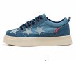 画像5: Denim Star & Check & Paisley Bandana Pattern Starlace-up sneakers shoes　 男女兼用 ユニセックスデニムスター＆ペイズリー＆チェックスター厚底プラットホームレースアップスニーカー (5)