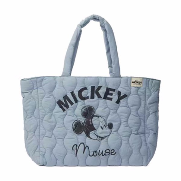 画像1: Mickey Mouse denim quilted tote shoulder bag　ミッキーマウスデニムキルティングトートショルダーバッグ (1)