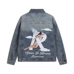 画像1: represent angel print denim jacket G Jean Jacket blouson ユニセックス 男女兼用 R&エンジェルペイント グラフィックペイント デニムGジャケット ブルゾン (1)