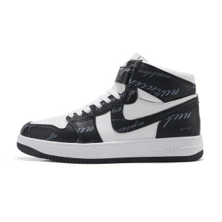 Unisex High-top leather alphabet logo lace-up sneakers ユニ