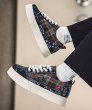 画像4: Denim Star & Check & Paisley Bandana Pattern Starlace-up sneakers shoes　 男女兼用 ユニセックスデニムスター＆ペイズリー＆チェックスター厚底プラットホームレースアップスニーカー (4)