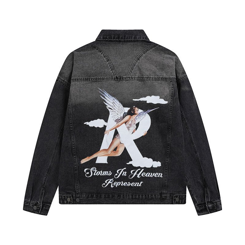 represent angel print denim jacket G Jean Jacket blouson