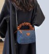 画像9: denim quilted gather handle under arm bag tote shoulder bag デニムキルティングギャザーハンドル アンダーアームバッグトートショルダーバッグ (9)