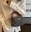 画像8: denim quilted gather handle under arm bag tote shoulder bag デニムキルティングギャザーハンドル アンダーアームバッグトートショルダーバッグ (8)