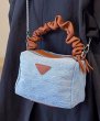 画像4: denim quilted gather handle under arm bag tote shoulder bag デニムキルティングギャザーハンドル アンダーアームバッグトートショルダーバッグ (4)